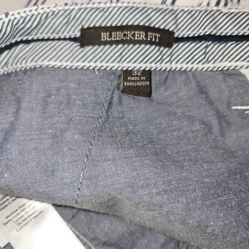 JACHS NY Men's White & Navy‎ Zigzag Chino Shorts Cotton Stretch Casual Preppy 32